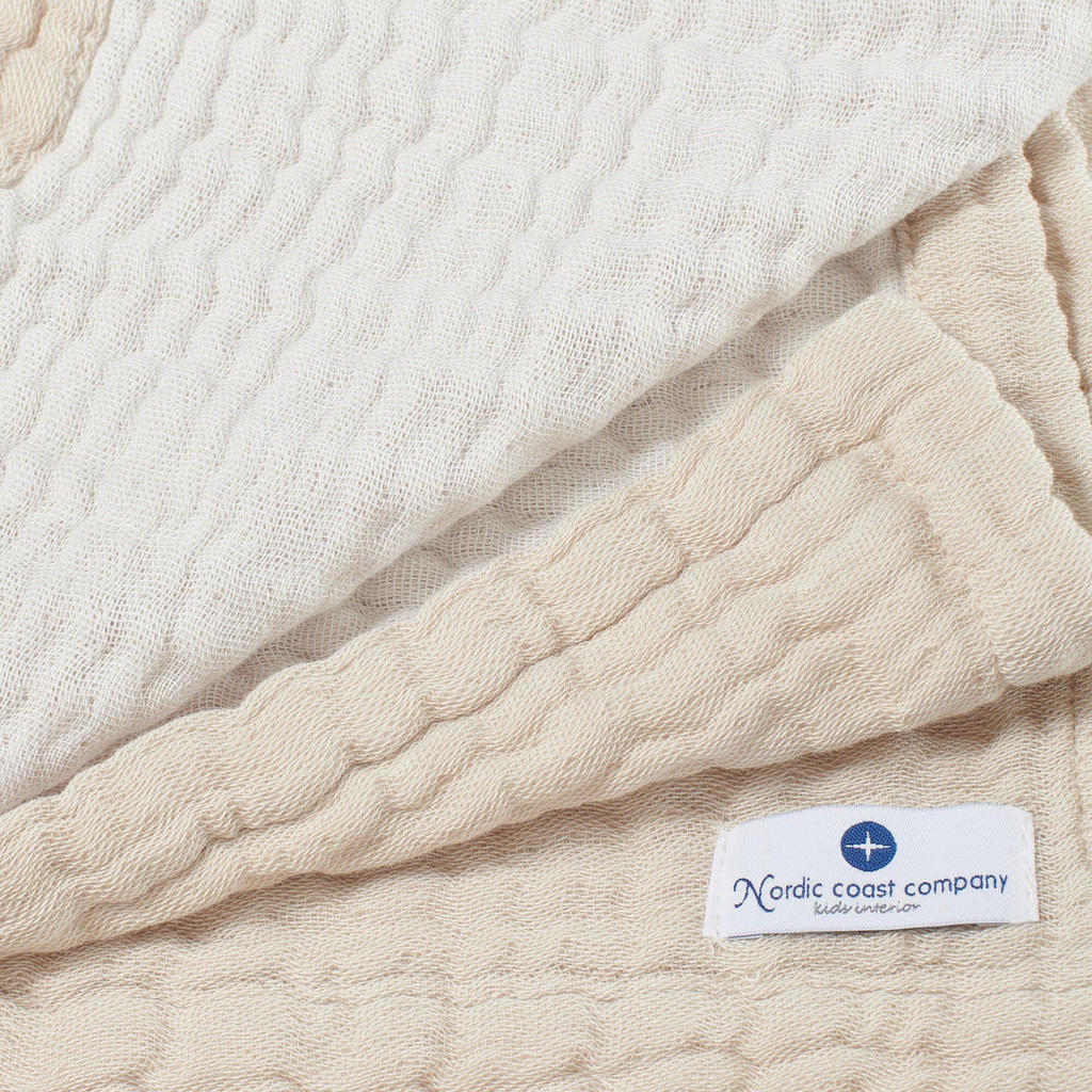 Thumbnail - nordic coast company Musselindecke, Natur, Textil, 80x80 cm, Schlafen, Babybett-Ausstattung, Babydecken & Babykissen, Ba...
