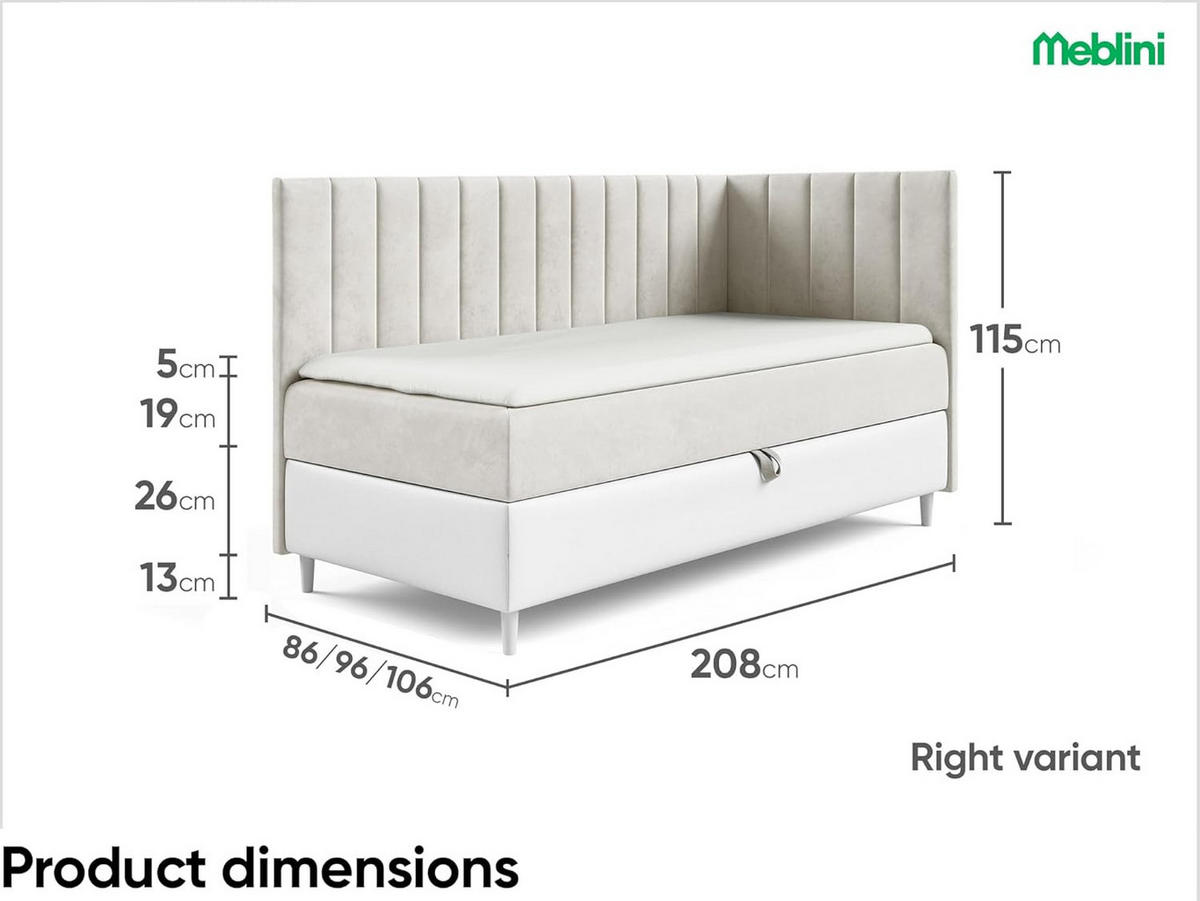 KINDERBETT MAYA 3 - Beige/Weiß, Holzwerkstoff (86/208cm) - Meblini