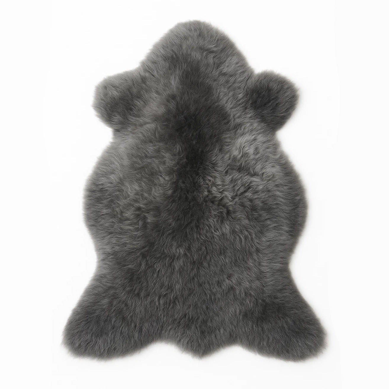 SCHAFFELL Lammfell Dunkelgrau, ca. 130 cm - Dunkelgrau/Grau, Fell (80/130cm) - Provellus
