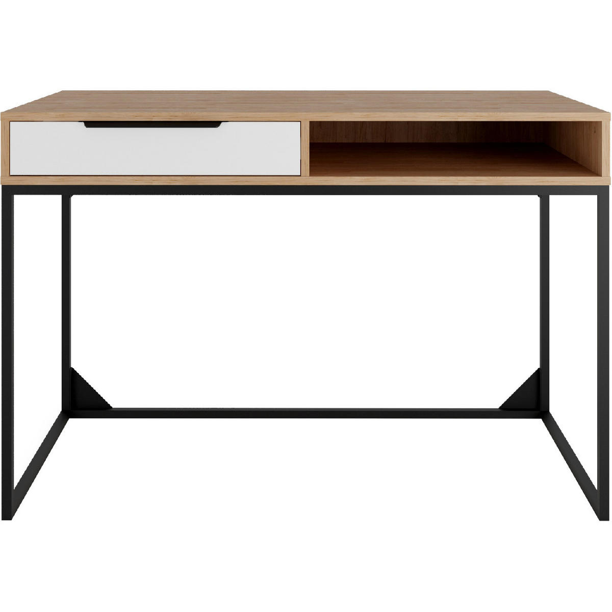 SCHREIBTISCH LANDRE 01 - Schwarz/Braun, Holzwerkstoff (60/120/80cm)