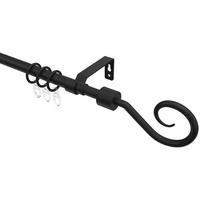 TELESKOP-GARDINENSTANGEN-SET Hera Helix 70-120 cm, 1-läufig, 16/13 mm Ø Schwarz - Schwarz, Kunststoff/Metall (120cm) - INTERDECO