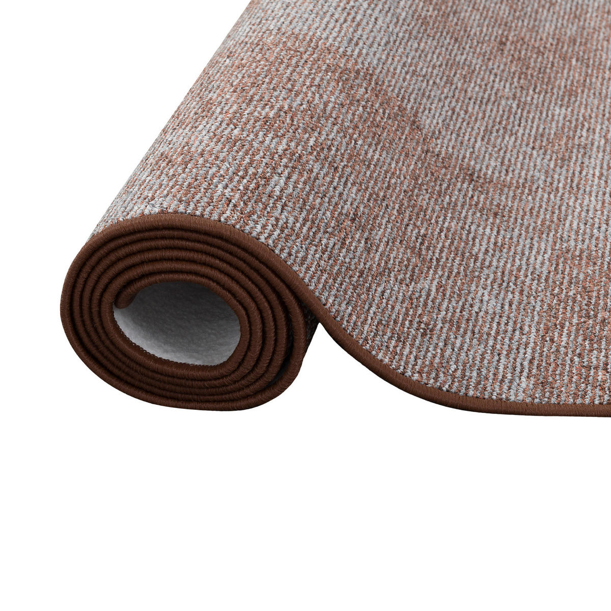 STREIFENBERBER TEPPICH LÄUFER LINES MELIERT - Braun/Grau, Textil (100/100cm) - Snapstyle