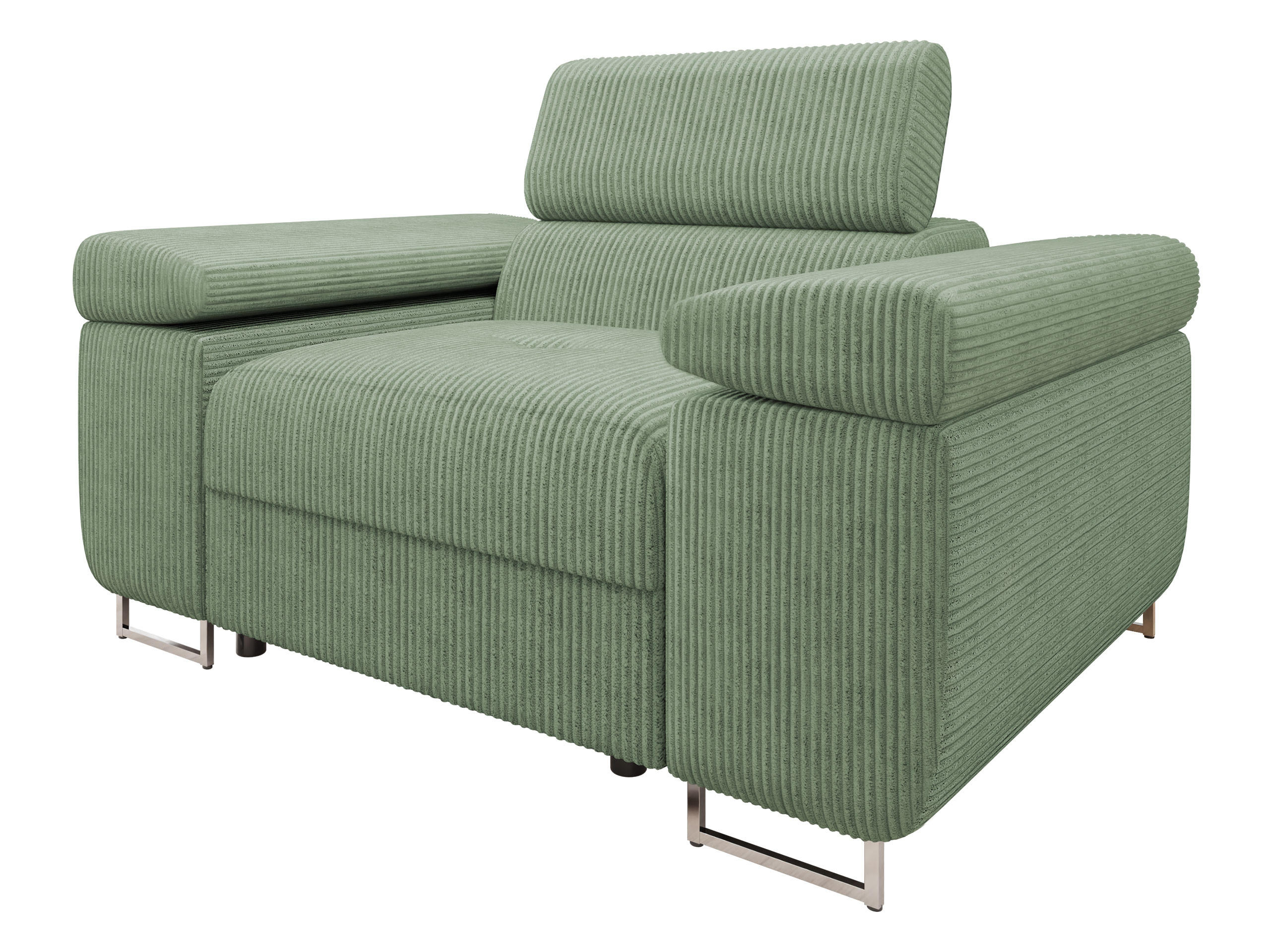 SESSEL Torezio Cord - Hellgrün, Holz/Textil (134/90/102cm) - MIRJAN24