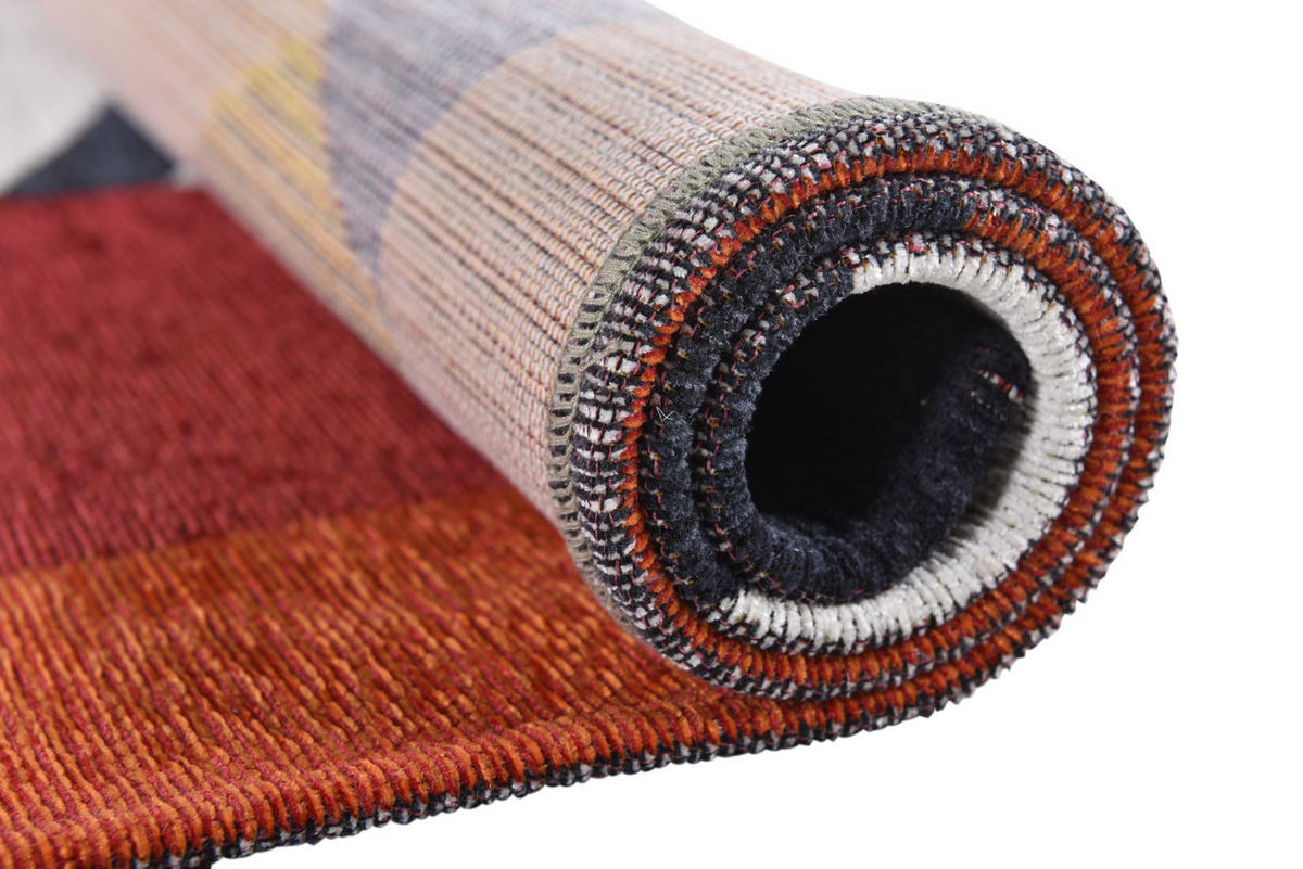 FLACHWEBETEPPICH Cosima 100x100 cm - Rot, Textil (100/100cm) - Gino Falcone