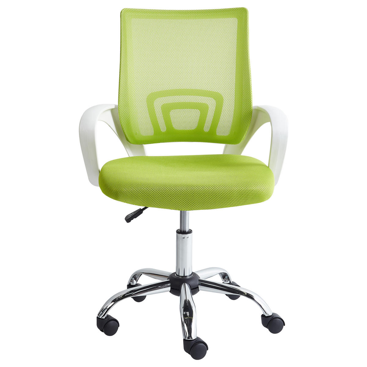 BÜROSTUHL Limettengrün Solid - Limette/Silberfarben, Textil (60/88/60cm) - Beliani