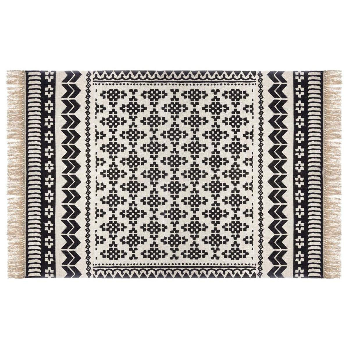 DEKO-TEPPICH aus Baumwolle 170/120 cm - Schwarz, Naturmaterialen (120/170cm) - Atmosphera Createur d´interieur