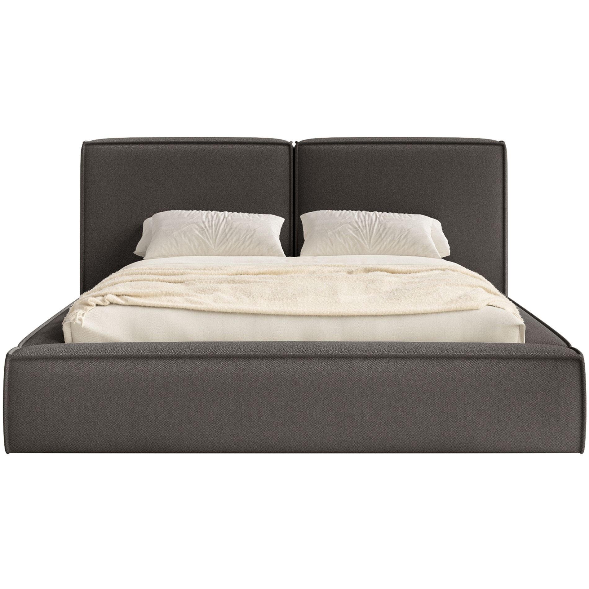 POLSTERBETT Tilves Graphitgrau 140x200 cm - Schwarz/Graphitfarben, Kunststoff/Textil (140/200cm) - Selsey