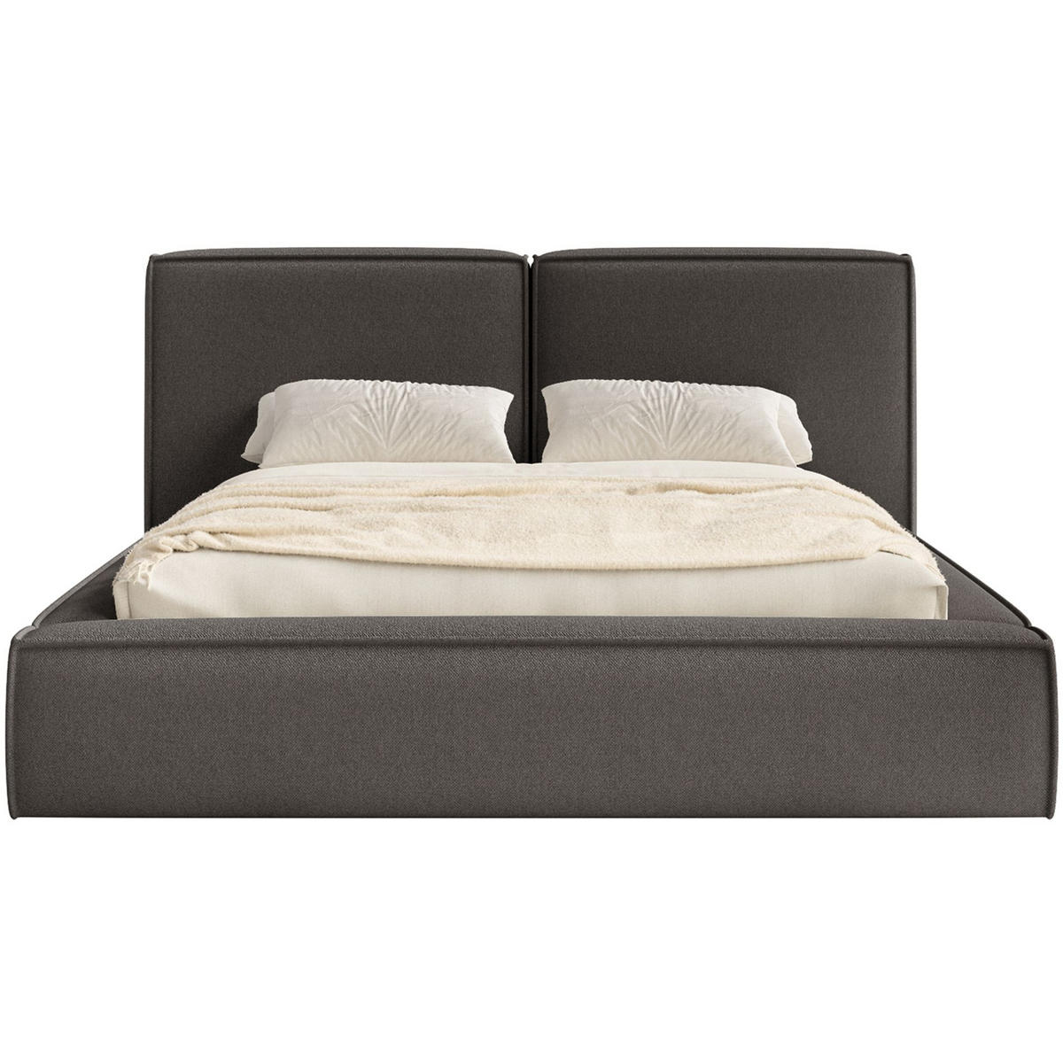 POLSTERBETT Tilves Graphitgrau 140x200 cm - Schwarz/Graphitfarben, Kunststoff/Textil (140/200cm) - Selsey