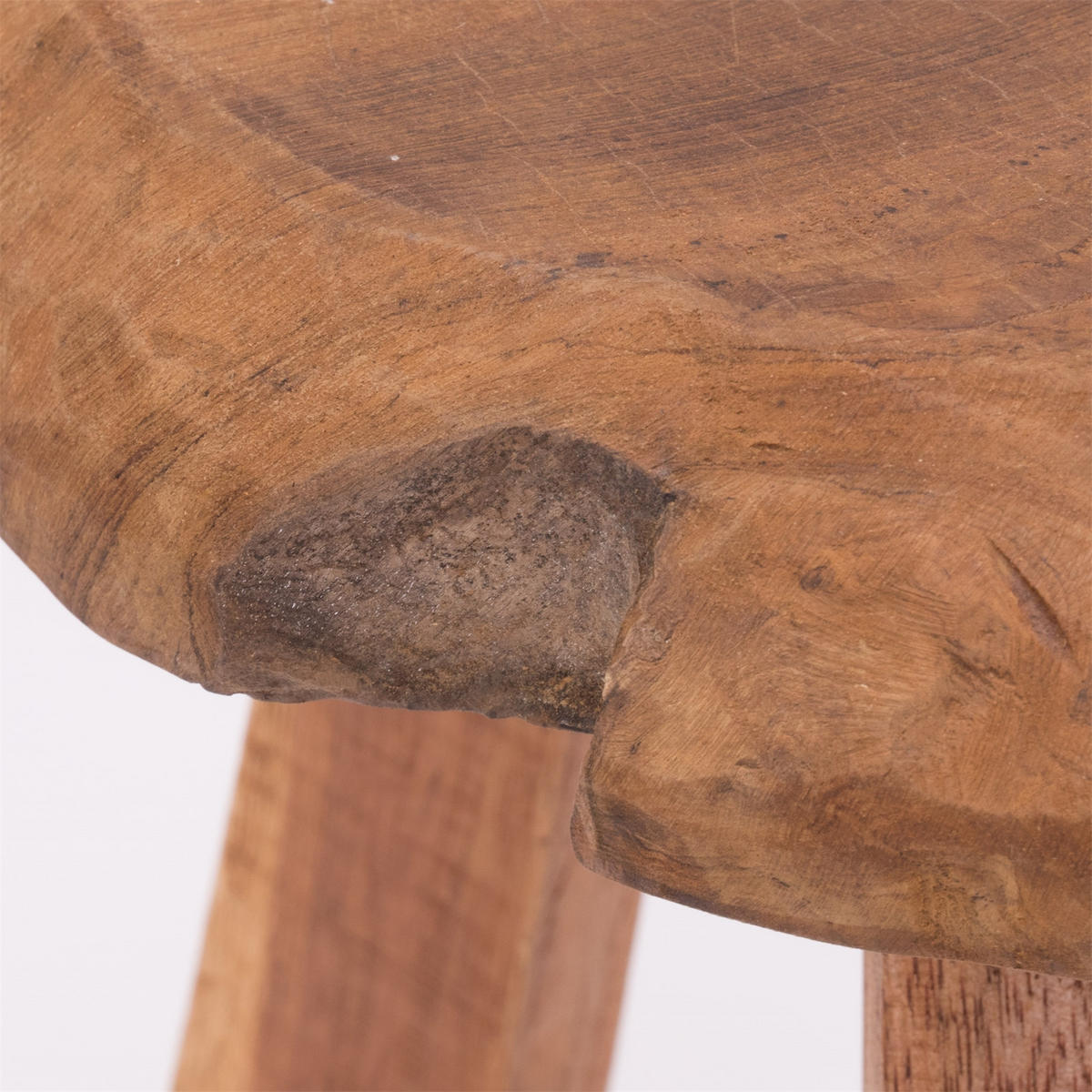 HOCKER Heidi Mahagoni Massivholz, rund naturfarben - Naturfarben, Holz (32/39/32cm) - CREEDWOOD