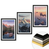 WANDBILDER 3er-Set - 40x60 cm Schwarzer Rahmen - Berglandschaften im Hintergrund - Schwarz, Kunststoff (40/60cm) - ArtPrintCave