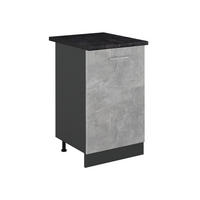 KÜCHENUNTERSCHRANK R-Line, Beton/Anthrazit, 50 cm Arbeitsplatte Anthrazit - Anthrazit/Grau, Holzwerkstoff (50/81.6/60cm) - Vicco