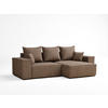 ECKSOFA MIT SCHLAFFUNKTION Moyo Hellbraun Webstoff - Hellbraun/Schwarz, Holz/Holzwerkstoff (255/148cm) - Maison de Reve