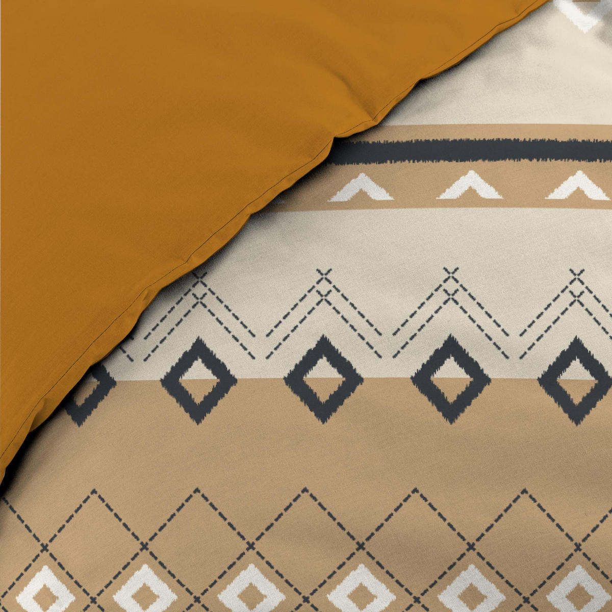 BETTWÄSCHE Baumwolle Ethno Xena 240/220 cm - Braun, Naturmaterialien (220/240cm) - Douceur d´intérieur