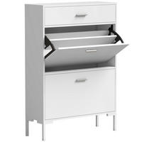 SCHUHSCHRANK MDF Weiß - Weiß, Holzwerkstoff/Metall (26/110/75cm) - HOMCOM