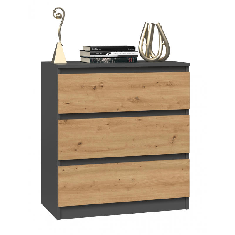KOMMODE Anthrazit, Artisan 70/75/40 - Anthrazit, Holzwerkstoff (70/75/40cm) - RAUMHIRSCH FURNITURE
