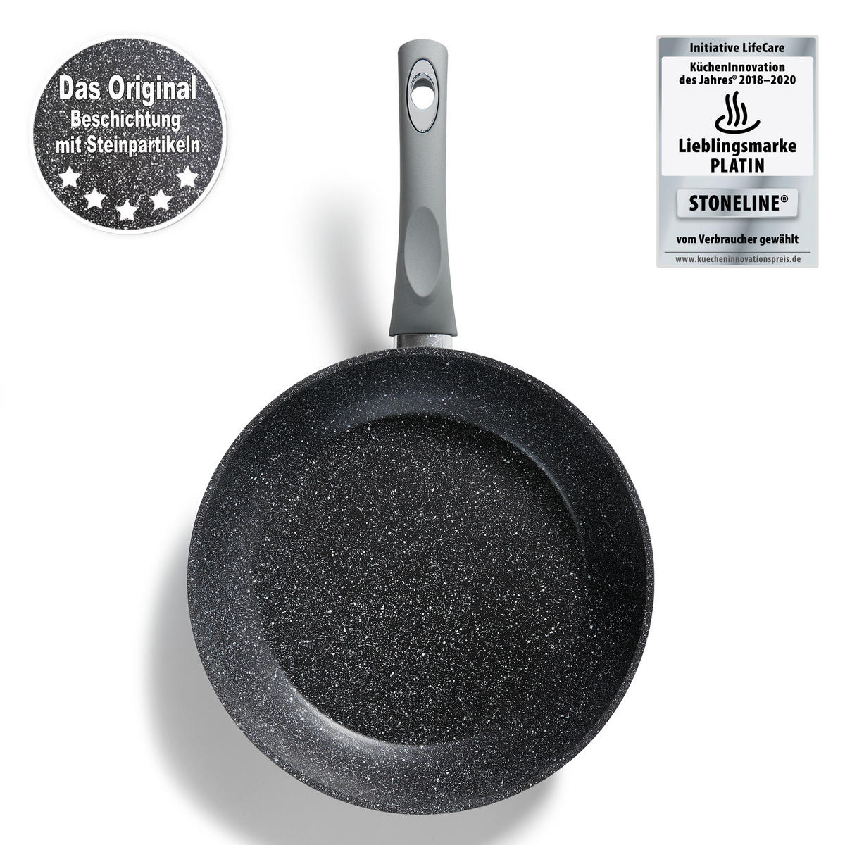 PFANNENSET 3 TEILIG - Grau, Metall - Stoneline