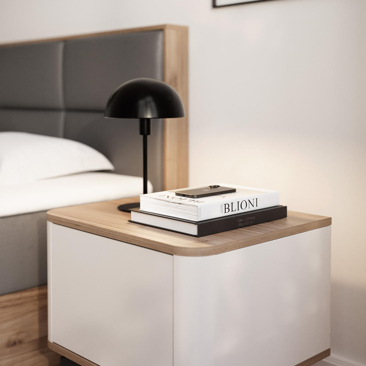 NACHTTISCH BELLAGIO PUSH TO OPEN - Beige, Holzwerkstoff (48/18/40cm) - Idohome