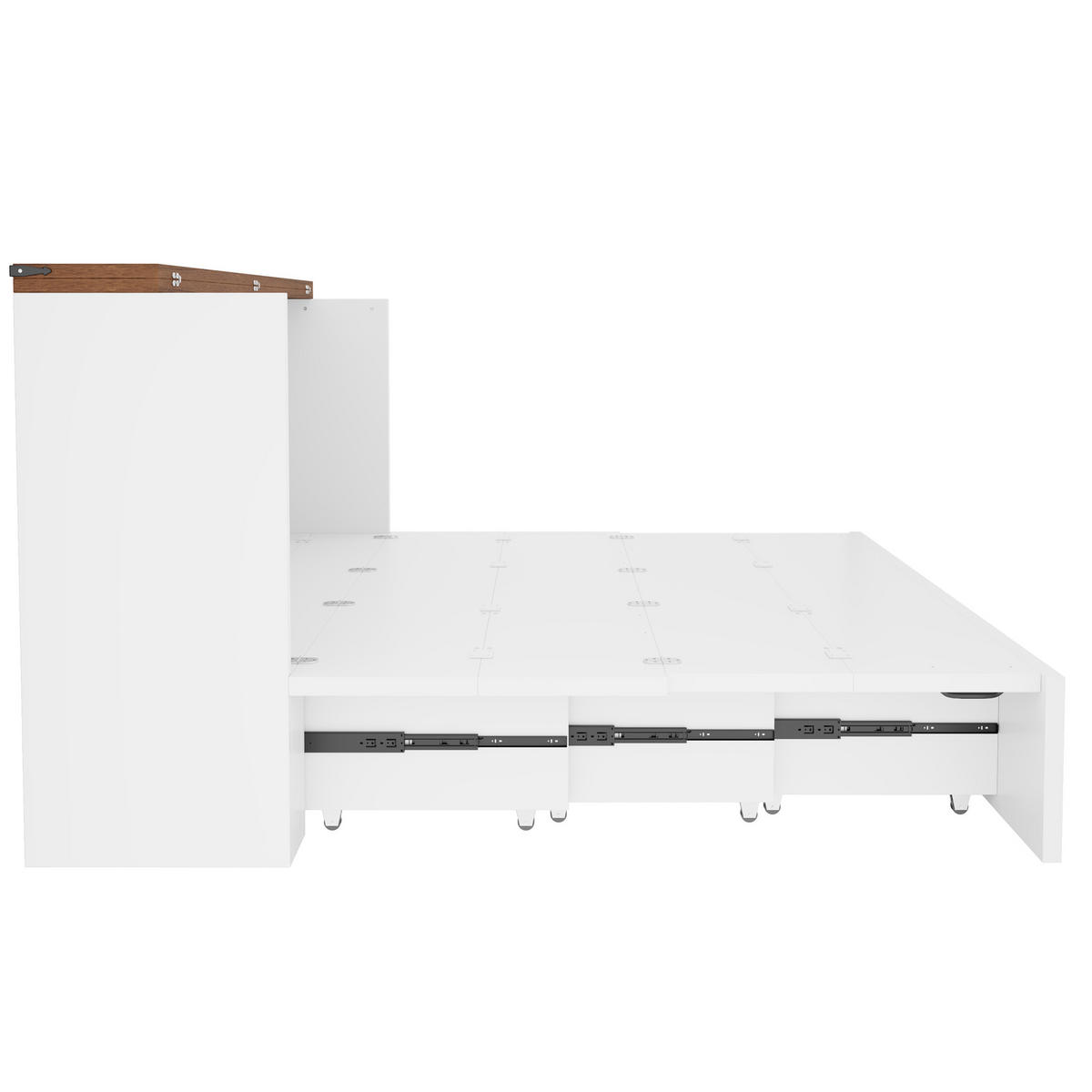 SCHRANKBETT 140/200 cm DE-32661 mit Stauraum Weiß - Weiß, Holzwerkstoff (140/200cm) - ComfortXL