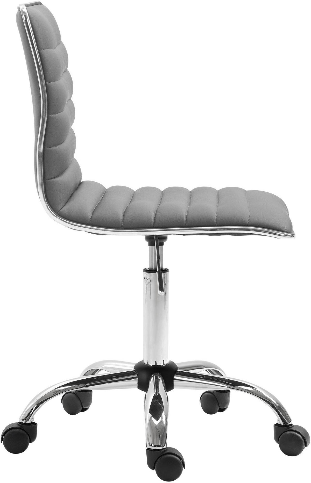 HOCKER Lederlook Grau - Chromfarben/Grau, Textil/Metall (42/80/52cm) - CLP