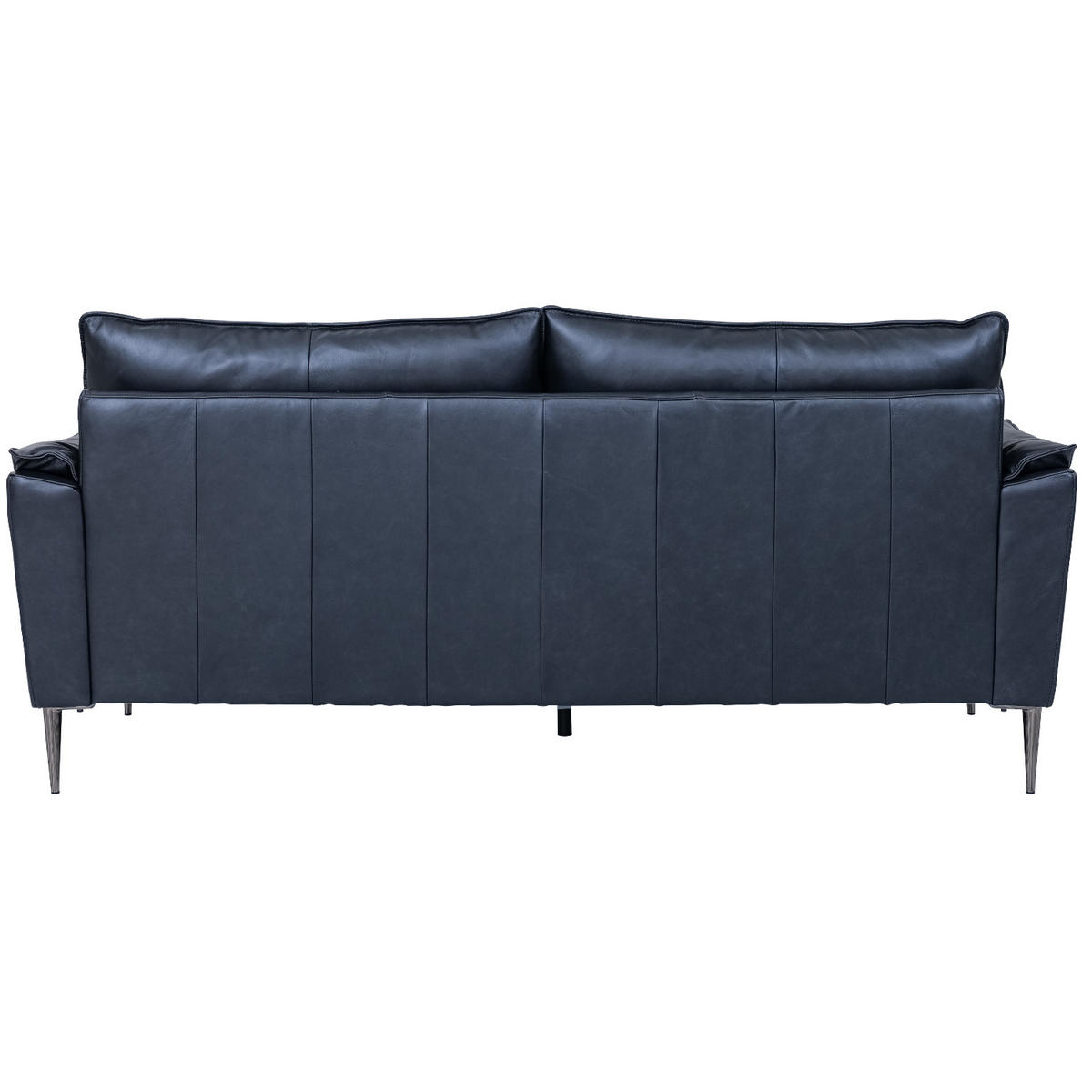 DREISITZER-SOFA Echtleder Schwarz - Schwarz, Leder/Metall (195/88/90cm) - Furnhouse