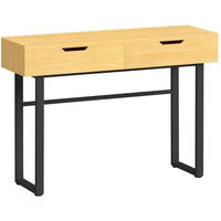 KONSOLENTISCH aus Spanplatte 110x35x76 cm und Metall in Naturholz mit 2 Schubladen - Naturfarben, Holz (35/110/76.5cm) - IVMEU