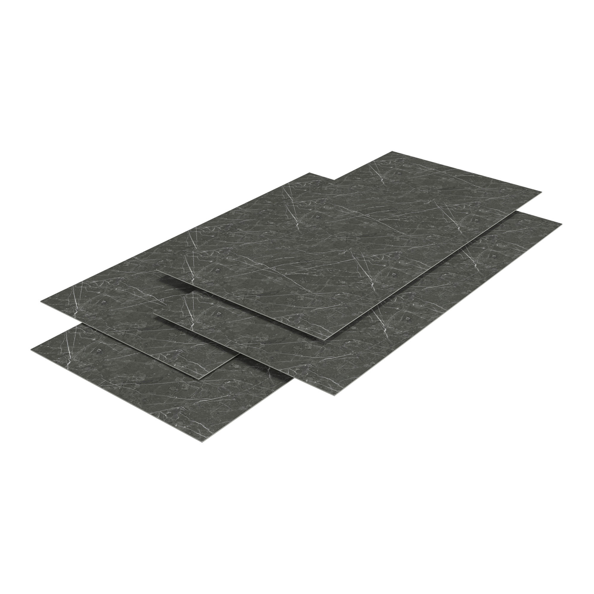 DUSCHRÜCKWAND-SET 16 TLG. Bladel - Dunkelgrau/Weiß, Kunststoff (60/120/0.3cm) - [neu.haus]
