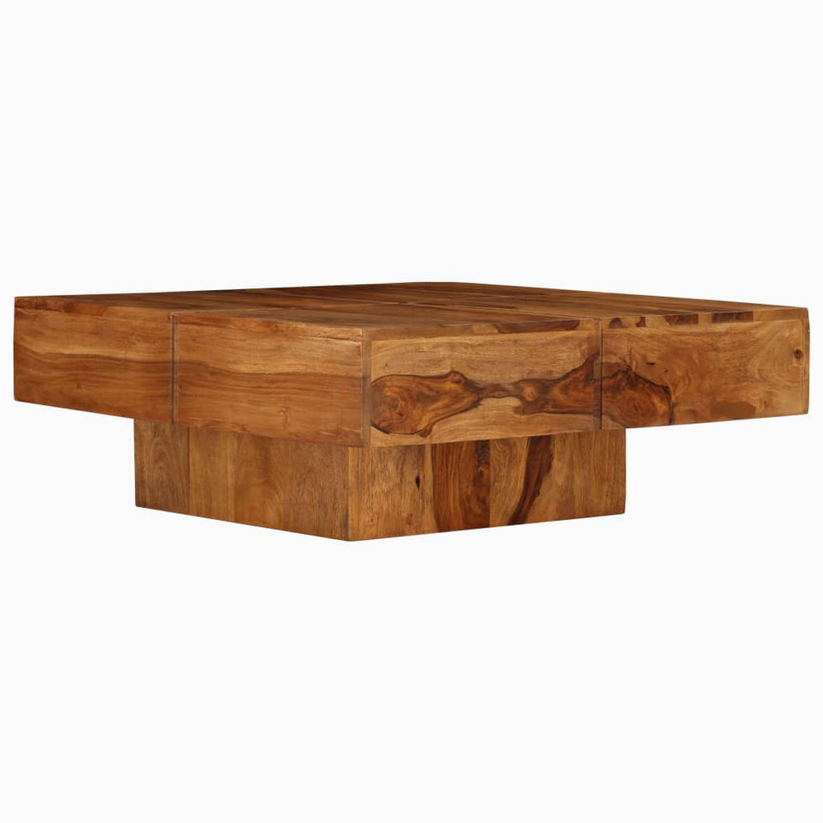 COUCHTISCH 80x80x30 cm Massivholz Akazie - Braun, Holz (80/80/30cm) - furnicato