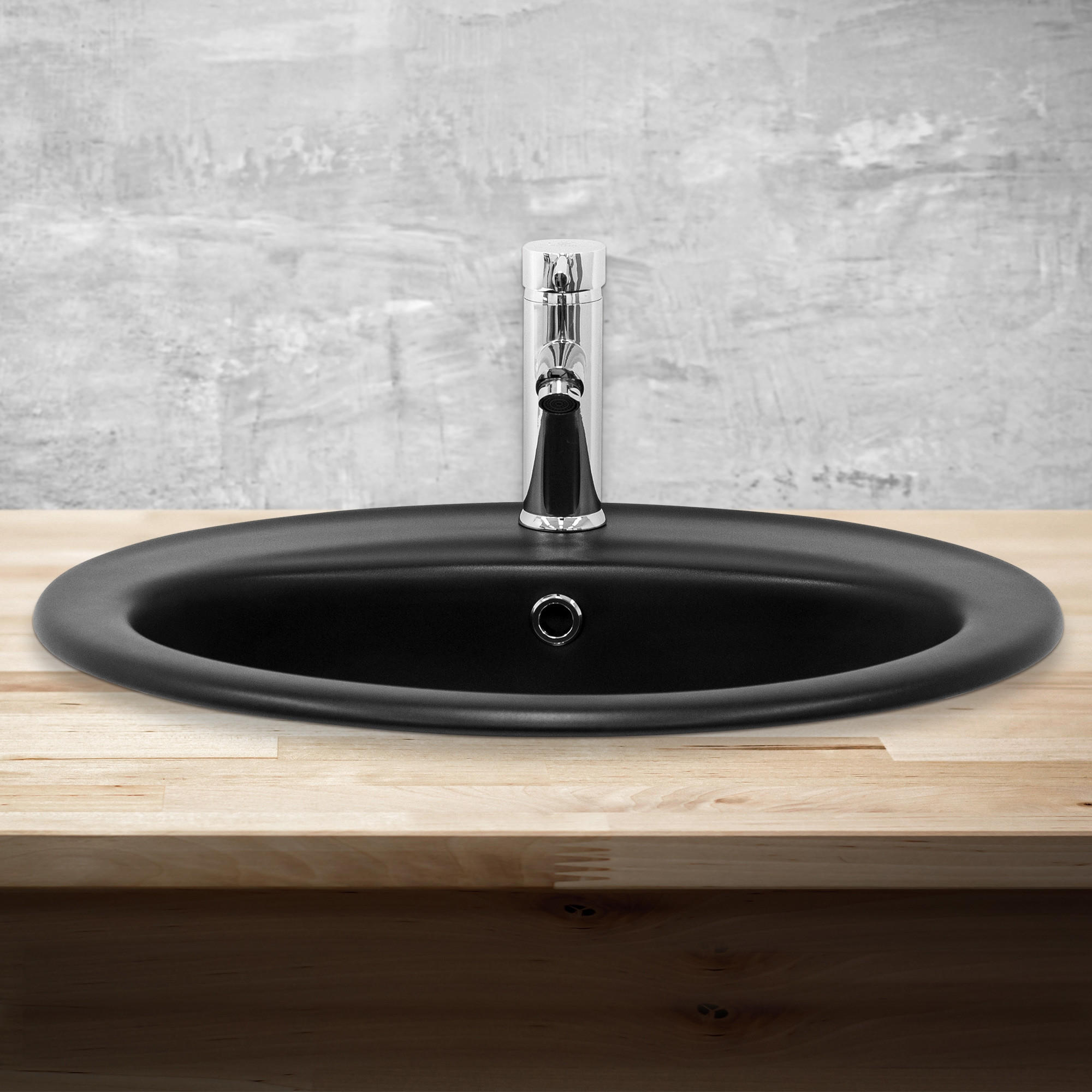WASCHBECKEN - Schwarz, Keramik (49/57/57cm) - ML-DESIGN