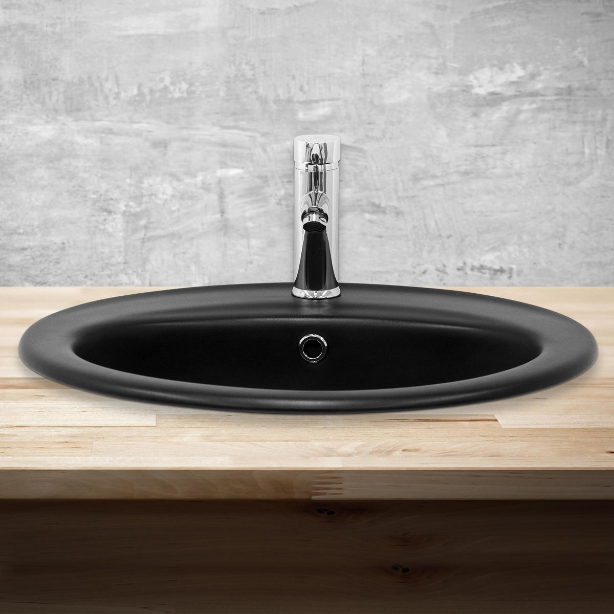 WASCHBECKEN - Schwarz, Keramik (49/57/57cm) - ML-DESIGN