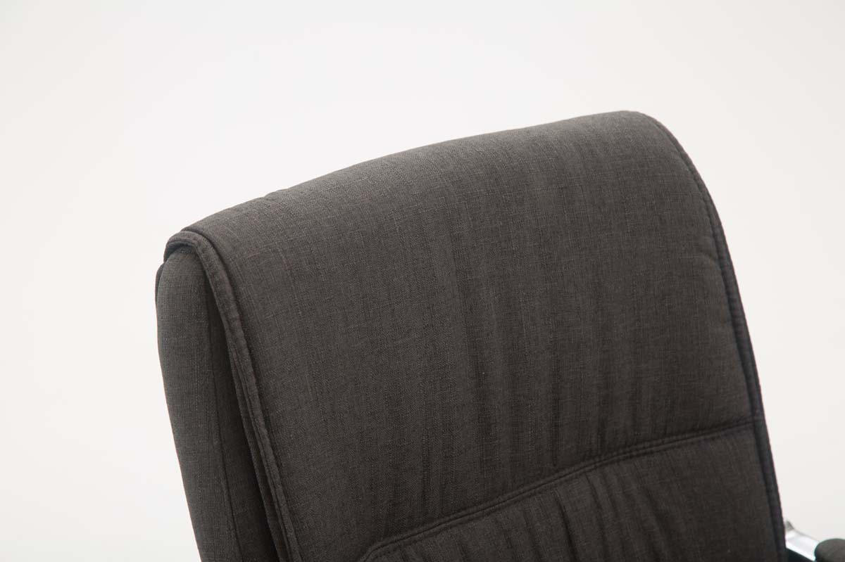 XL Besucherstuhl Miami Stoff Dunkelgrau Konferenzstuhl Bürostuhl - Dunkelgrau, Textil (58/102/65cm) - DELUKE