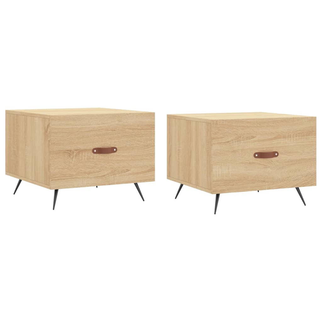 COUCHTISCHE 2 Stk. Sonoma-Eiche 50x50x40 cm Holzwerkstoff - Braun, Holzwerkstoff (50/50/40cm) - furnicato