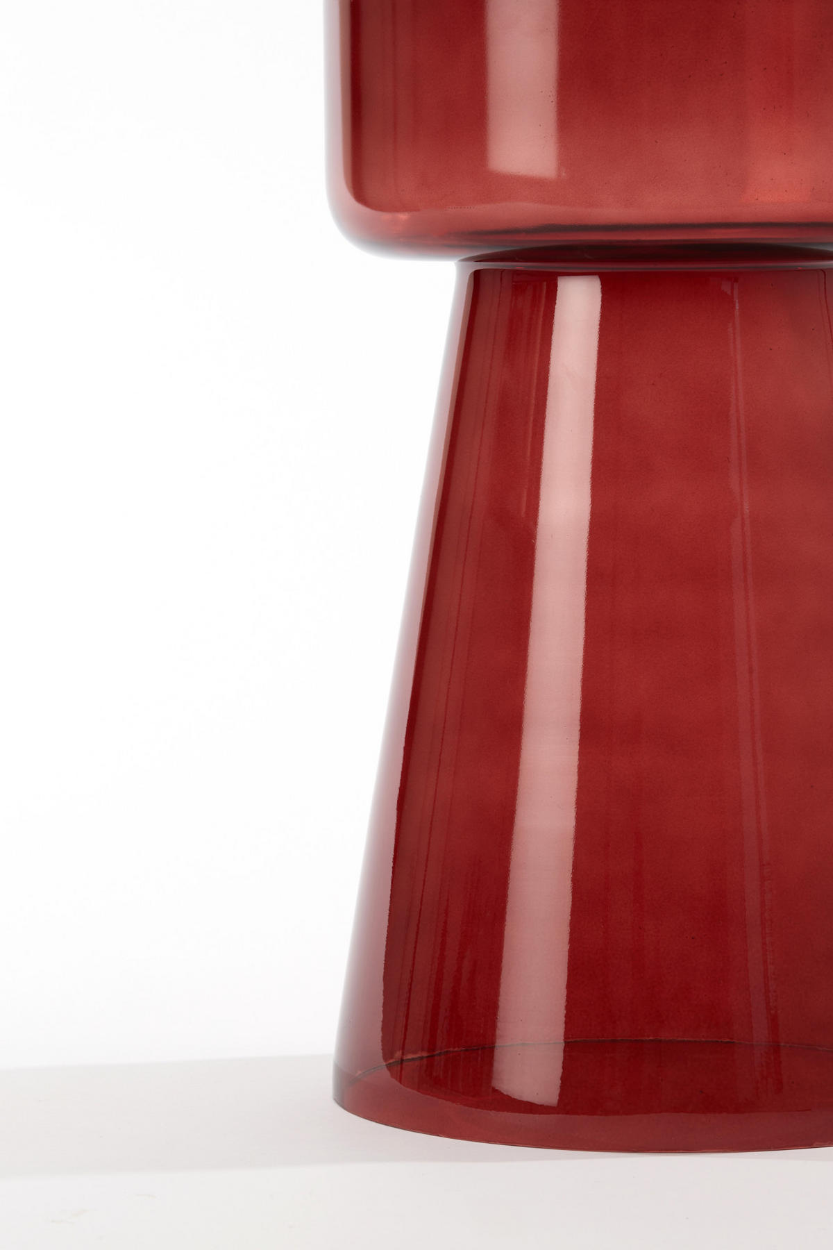BEISTELLTISCH Dakwa Rot Ø30/50 cm - Rot, Glas (30/30/50cm) - Light & Living