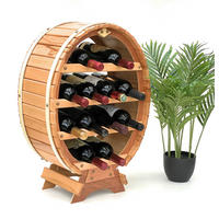 WEINREGAL Weinfass für 12 Flaschen Natur lackiert 65 cm - Braun, Holz (45/65/24cm) - DanDiBo
