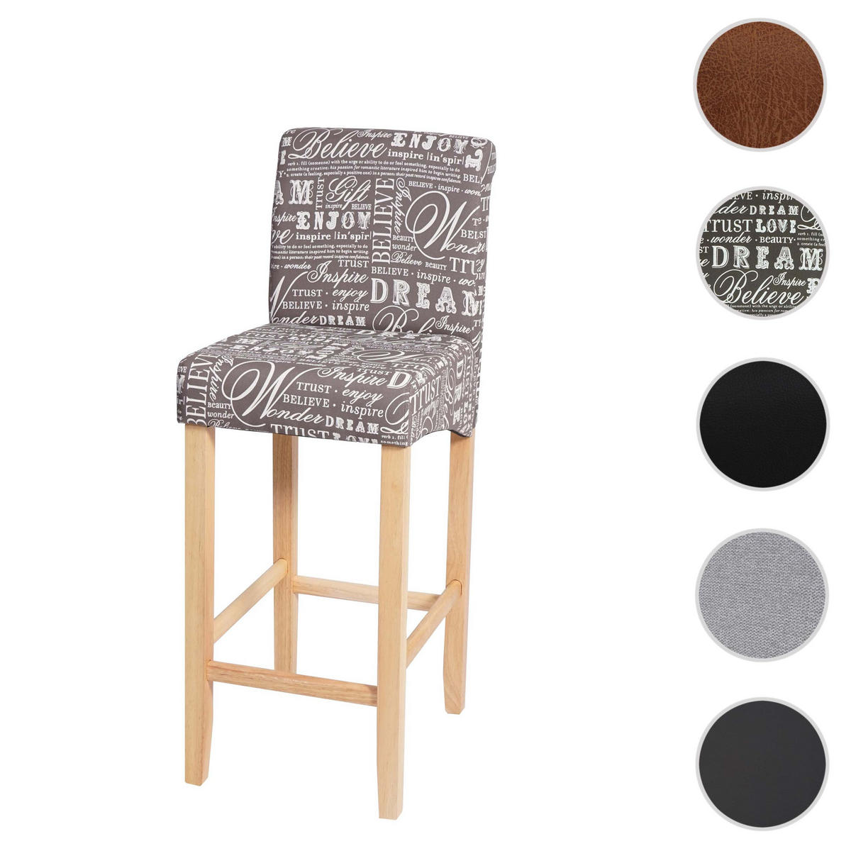 BARHOCKER Grau - Grau, Textil (39/105/53cm) - MCW