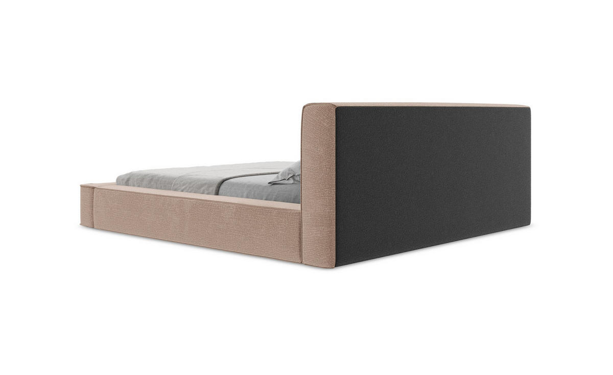 POLSTERBETT mit Bettkasten und Lattenrost 160x228 Orange - Terracotta/Schwarz, Kunststoff/Textil (140/200cm) - Makamii