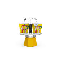 ESPRESSOKOCHER Set Mini 3-tlg. Express Magritte für 2 Tassen, Bunt, 90 ml - Multicolor, Metall (21/7/21cm) - Bialetti