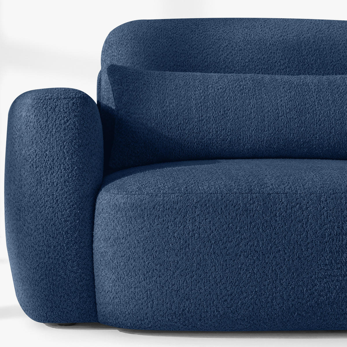 ECKSOFA rechts ELOSA - Dunkelblau, Holz/Textil (245/165cm) - KONSIMO®