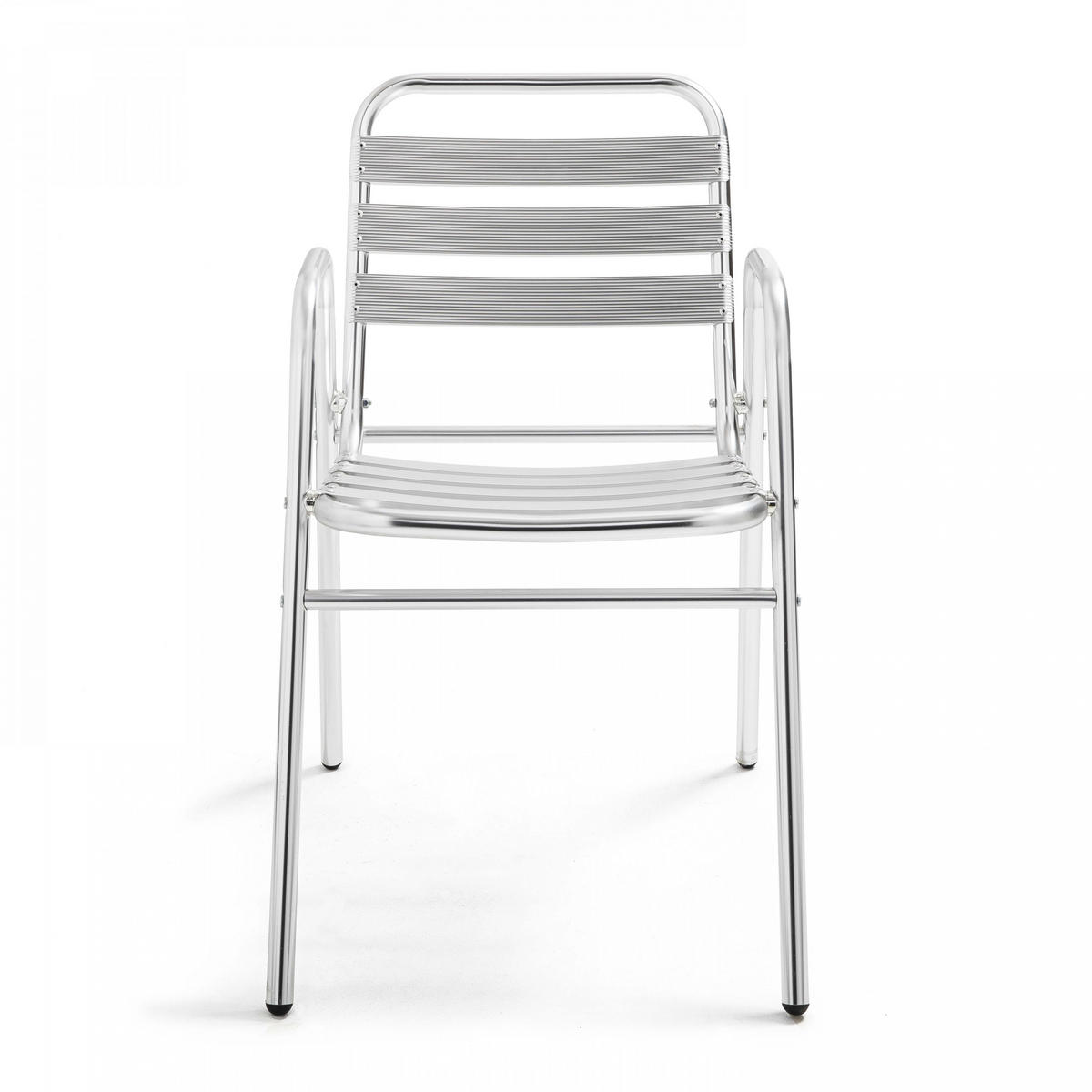 GARTENSTUHL, Grau - Silberfarben, Metall (48/75/61cm) - Oviala