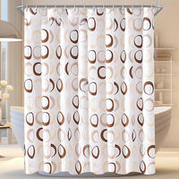 DUSCHVORHANG 150 x 200 cm Kamelfarbe Kreis Wasserabweisend Waschbar Polyester - Multicolor, Textil (150/200cm)