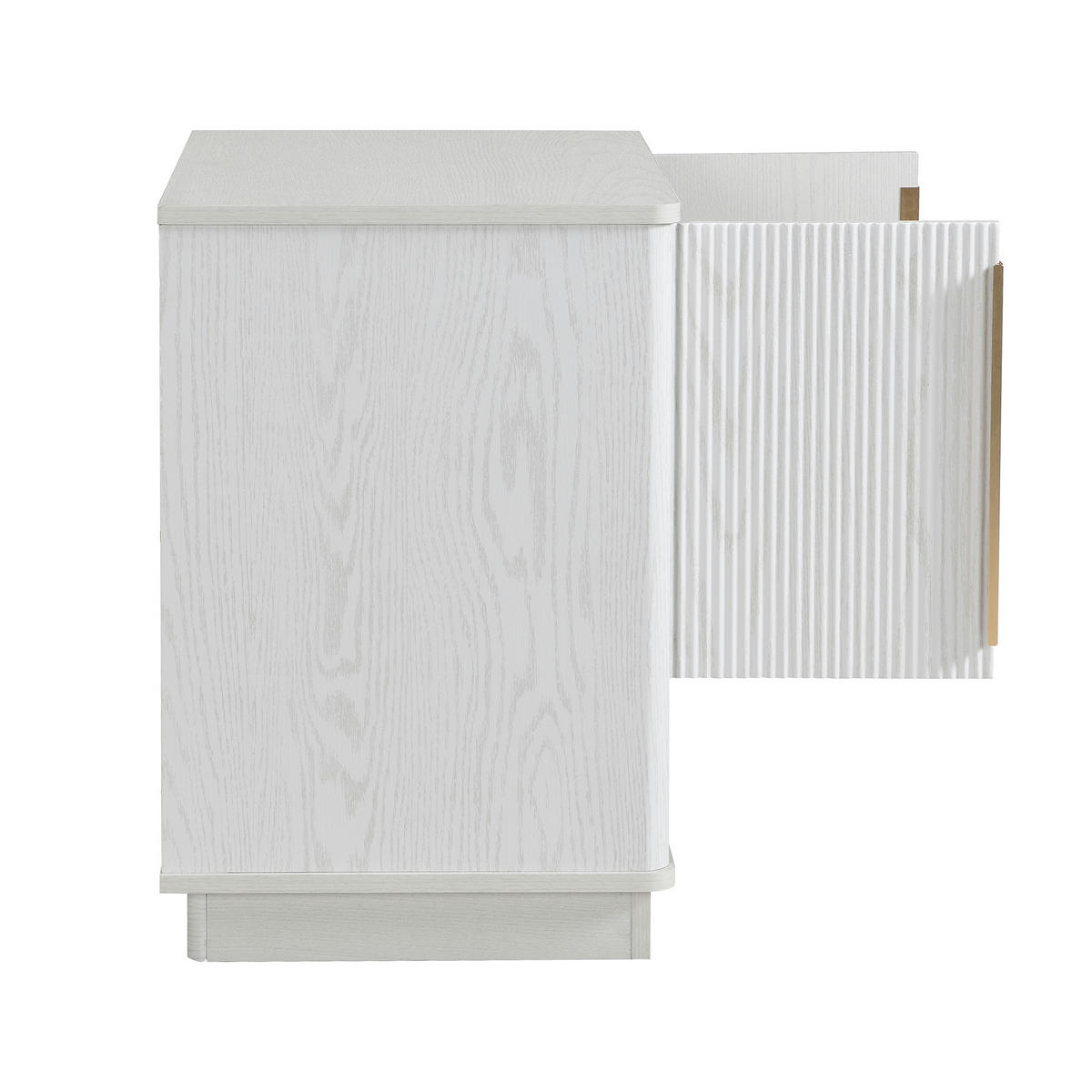 SCHUHSCHRANK aus MDF 60x40x61cm in Weiß Holzoptik mit offenen Fach - Weiß, Holzwerkstoff (60/61/40cm) - Modfu