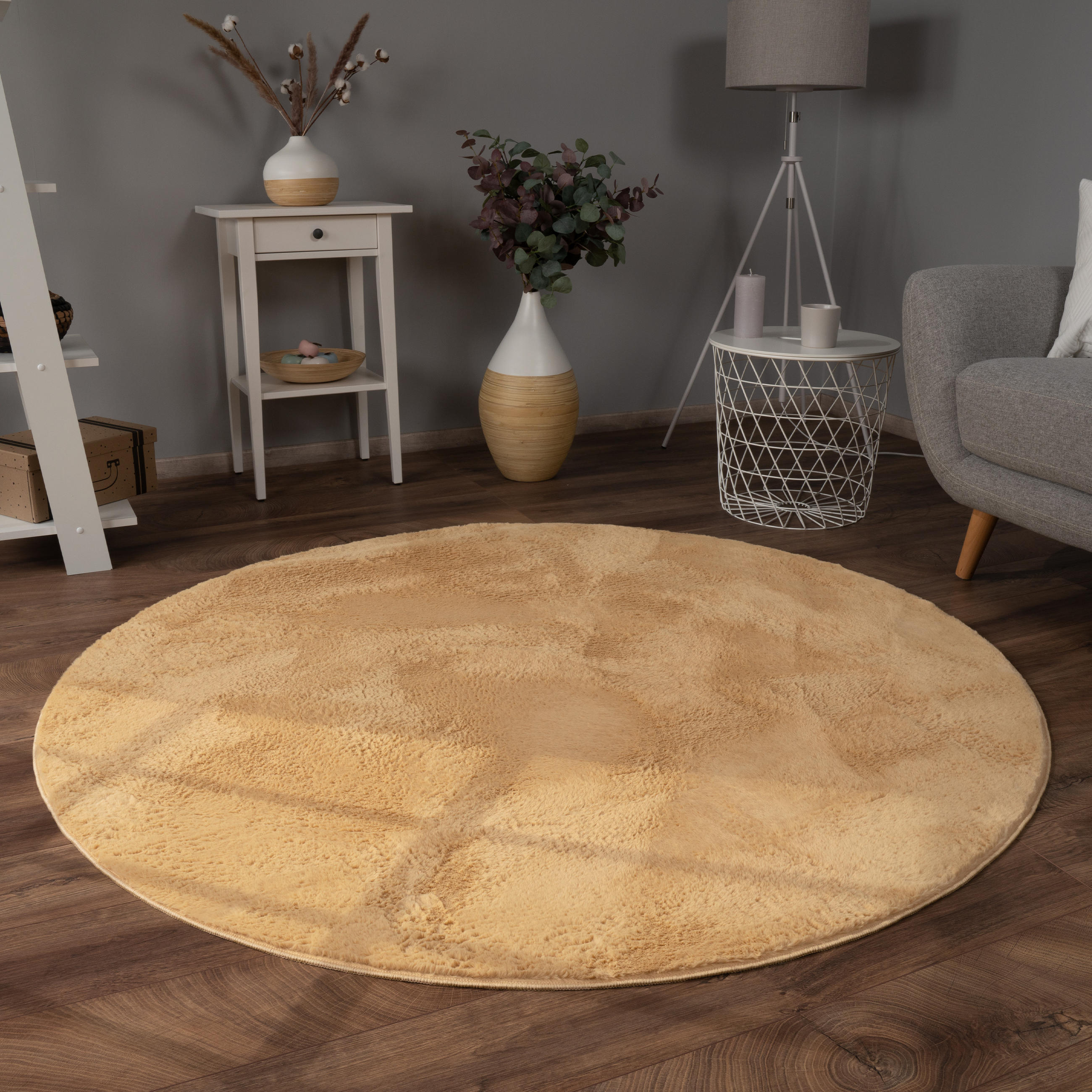 HOCHFLORTEPPICH 80/80 cm Soft 380 - Gelb, Textil (80/80cm) - Paco Home