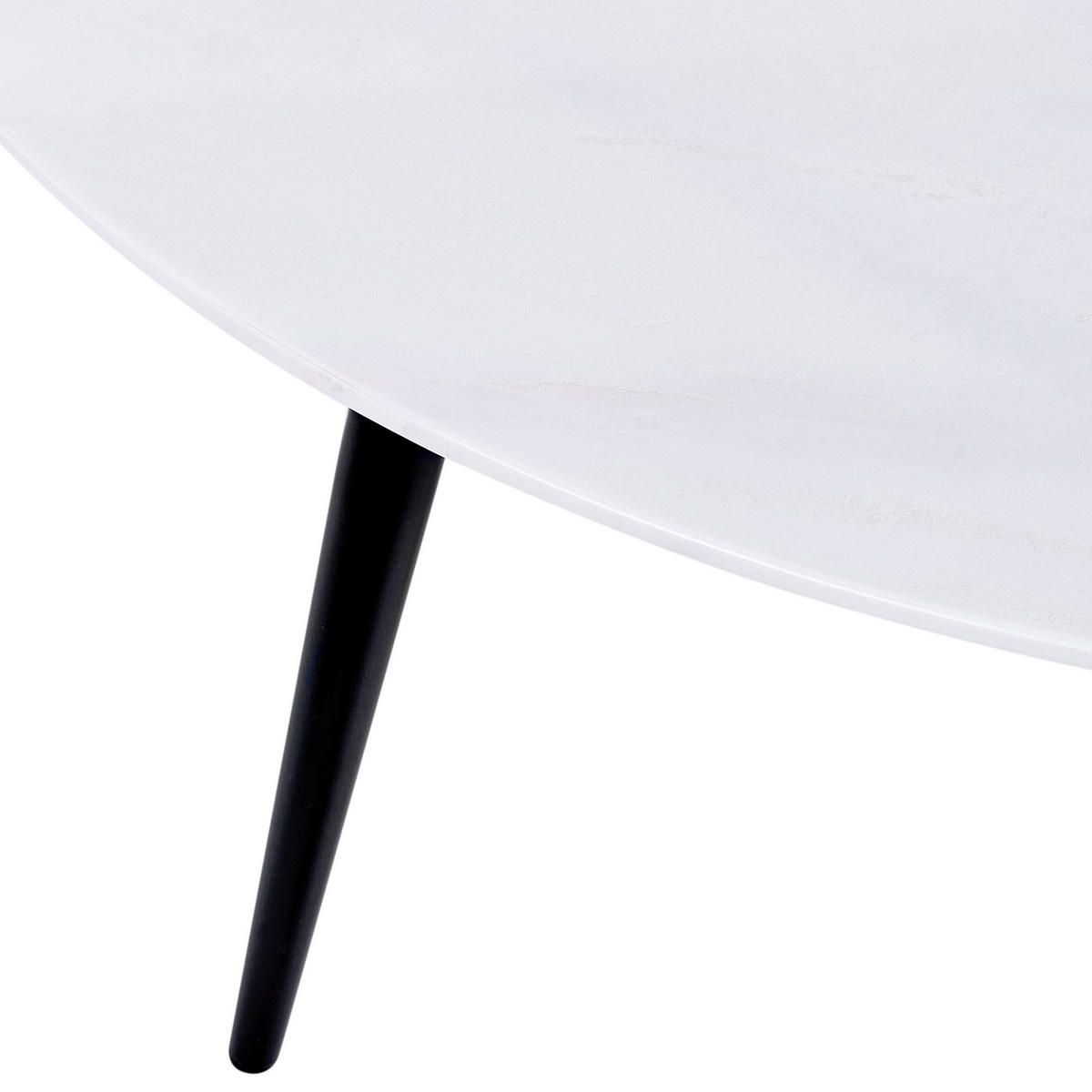 COUCHTISCH Marmor Optik weiß/schwarz 79 cm Effie - Schwarz/Weiß, Holzwerkstoff (79/61/40cm) - Beliani