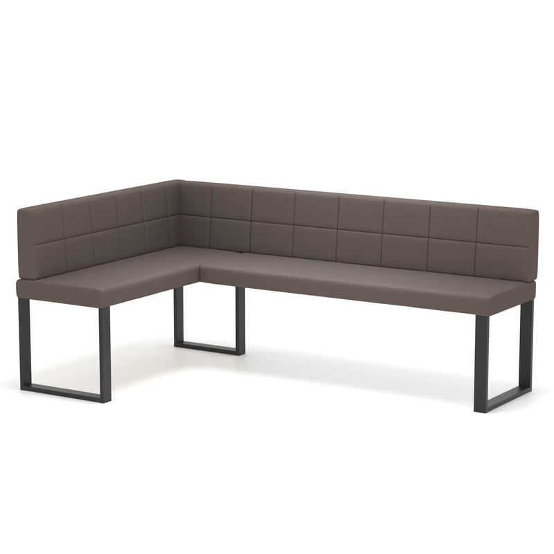 ECKBANK links SANA U Kunstleder gesteppt, 128/168 cm Braun - Braun, Kunststoff/Textil (128/168cm) - Idohome