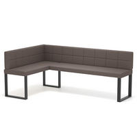 ECKBANK links SANA U Kunstleder gesteppt, 128/168 cm Braun - Braun, Kunststoff/Textil (128/168cm) - Idohome