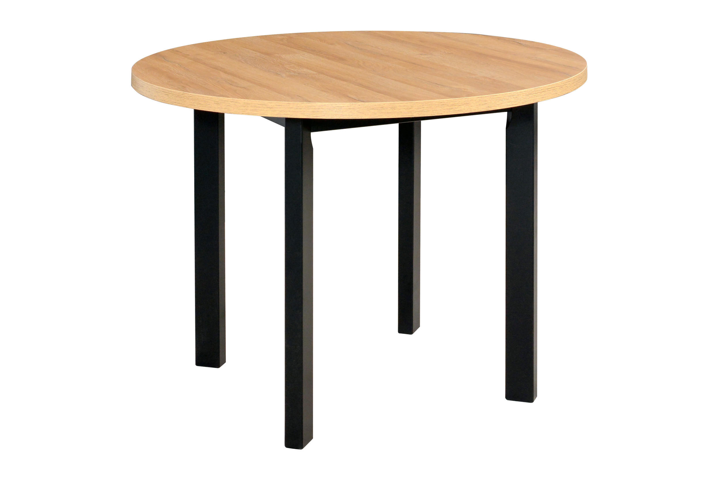 ESSTISCH Poli 2, 100 cm, grandson - Birkefarben/Schwarz, Holz (100/100/76cm) - Leaf Design