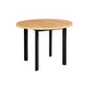 ESSTISCH Poli 2, 100 cm, grandson - Birkefarben/Schwarz, Holz (100/100/76cm) - Leaf Design