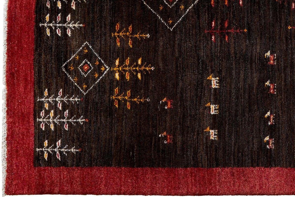 TEPPICH Gabbeh Sonnat Schwarz 199/151 cm Schurwolle - Schwarz, Textil (151/199cm) - Looma
