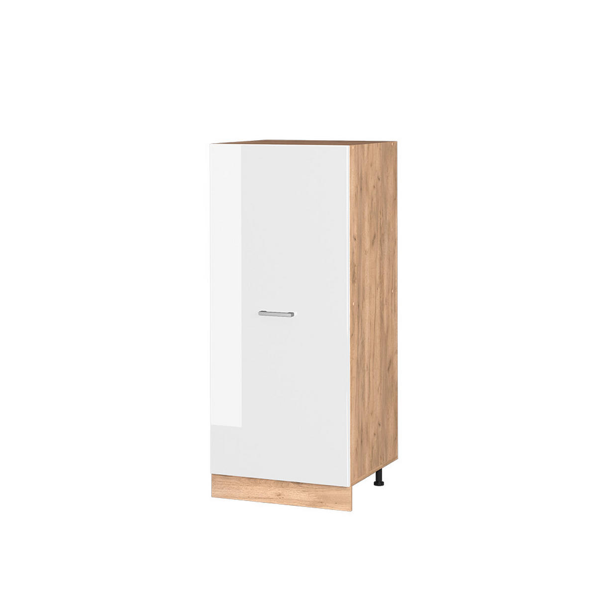 HOCHSCHRANK R-Line Weiß Hochglanz 60 cm - Honigeiche/Weiß Hochglanz, Holzwerkstoff (60/143/57cm) - Vicco