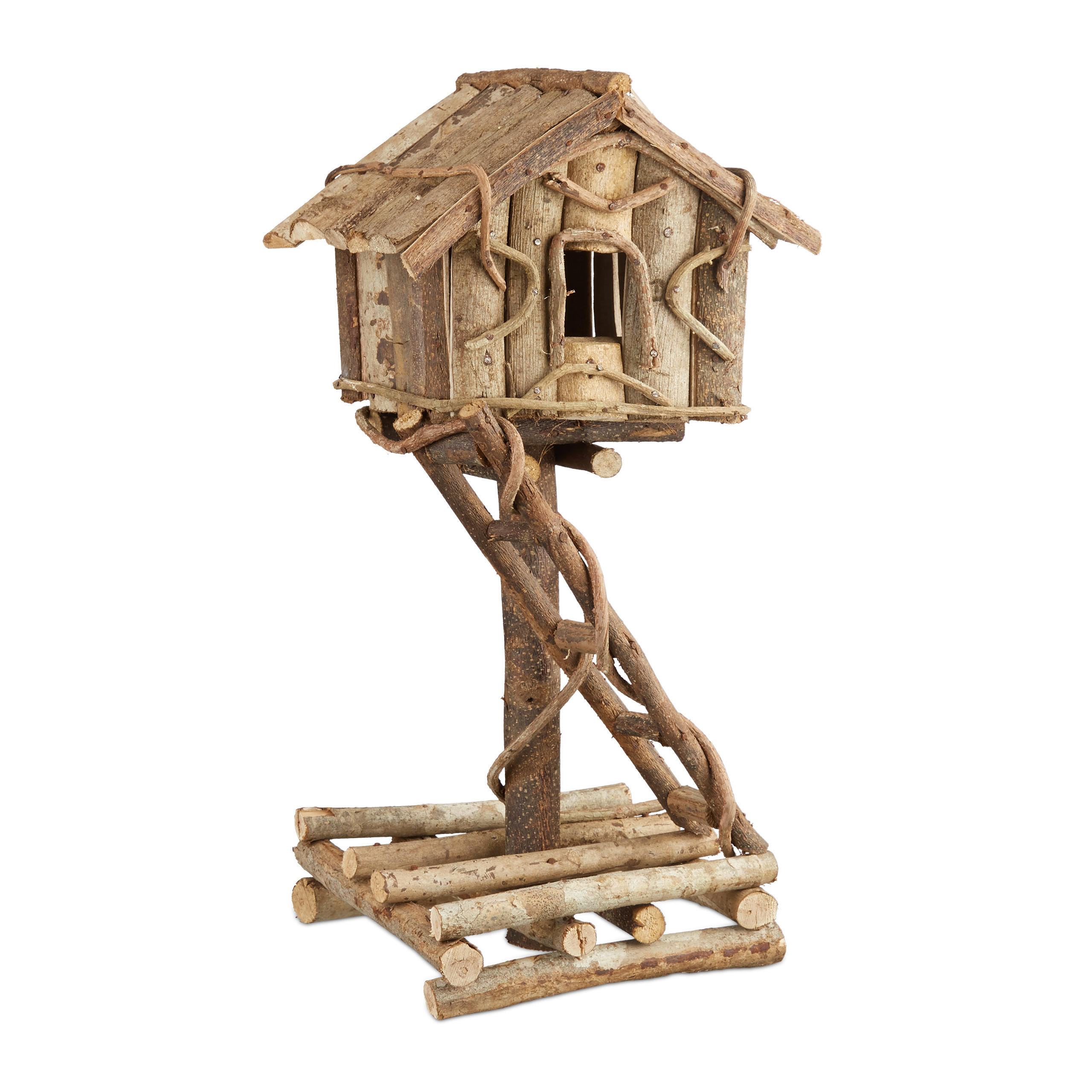 VOGELHAUS - Hellbraun, Holz (21/42/17cm) - Relaxdays