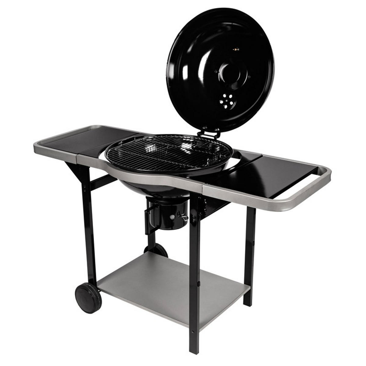 KUGELKOHLEGRILL Schwarz - Schwarz, Metall (58.5/104/135.5cm) - Somagic